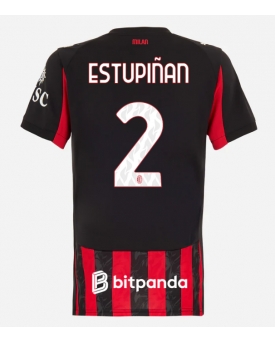 Billige Fotballdrakt AC Milan Pervis Estupinan #2 Replika Hjemmedrakt Dame 2025-26 Kortermet Billige Fotballdrakt AC Milan Pervis Estupinan #2 Replika Hjemmedrakt Dame 2025-26 Kortermet